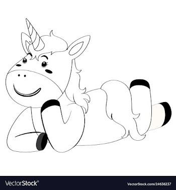 Learn to color unicorn vector image