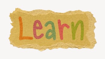 Learn word sticker, ripped paper | Free PSD - rawpixel