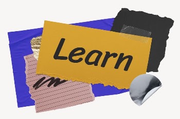 Learn word typography, aesthetic paper | Free PSD - rawpixel