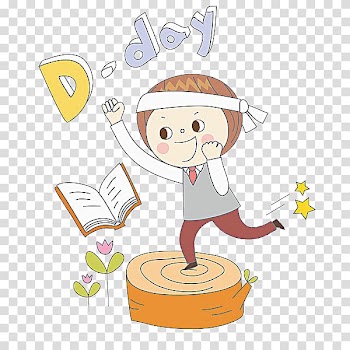 Learning Test Illustration, A child with a white stripe transparent background PNG clipart