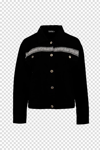 Leather jacket Outerwear Black Sleeve, Jean Jacket transparent background PNG clipart