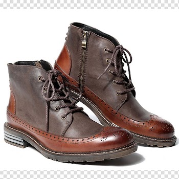 Leather Motorcycle boot Brogue shoe, carved leather shoes transparent background PNG clipart
