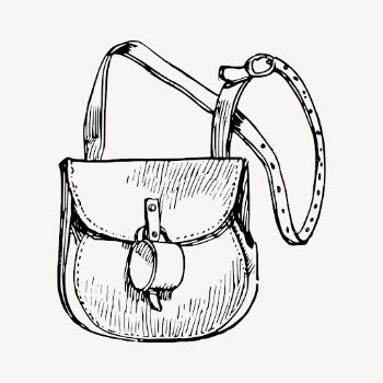 Leather pouch drawing, vintage object | Free Vector - rawpixel