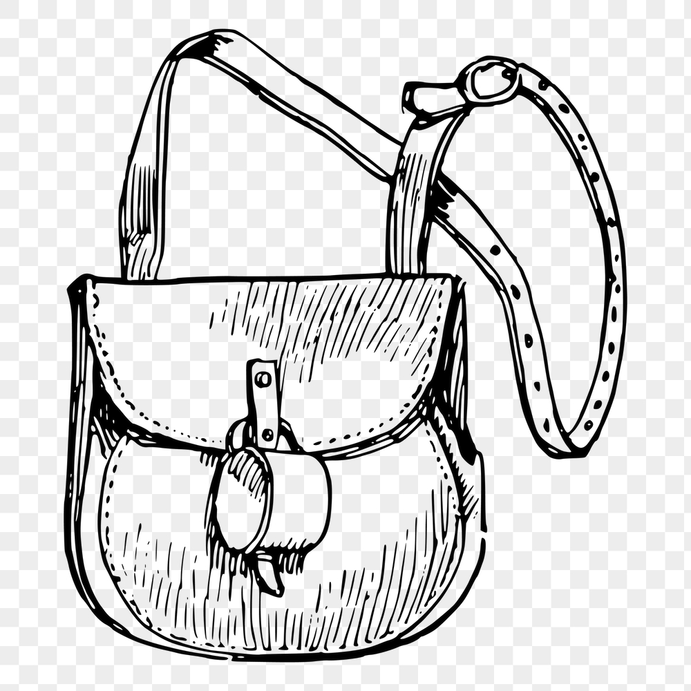 Leather pouch png sticker, vintage | Free PNG - rawpixel