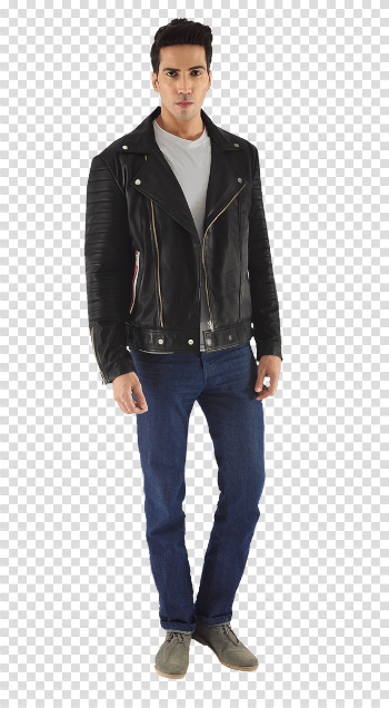 Leather Winter Coat Transparent Background PNG