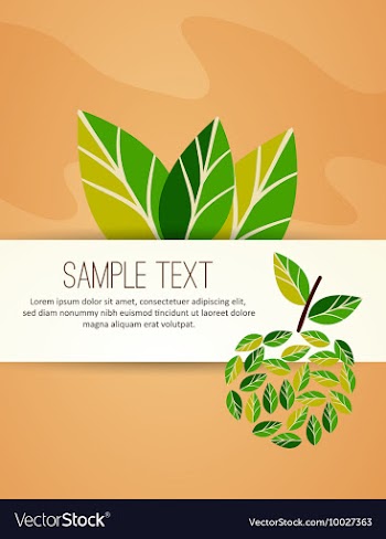 Leaves and apple vector image