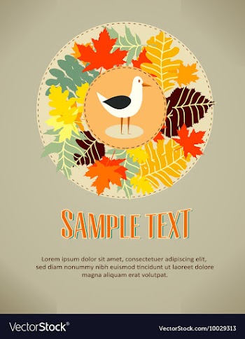 Leaves and bird vector image
