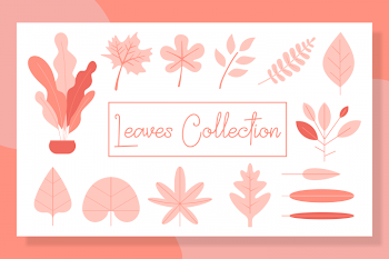 leaves collection set bundles-flat design