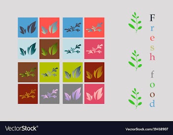 Leaves icon set isolated on background various vector image