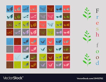 Leaves icon set isolated on background various vector image
