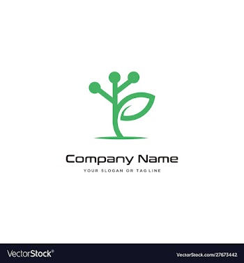 Leaves modern logo design technology template vector image