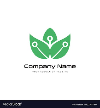 Leaves modern logo design technology template vector image