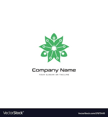 Leaves modern logo design technology template vector image