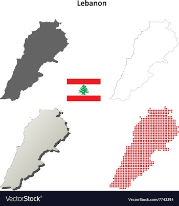 Lebanon outline map set vector image