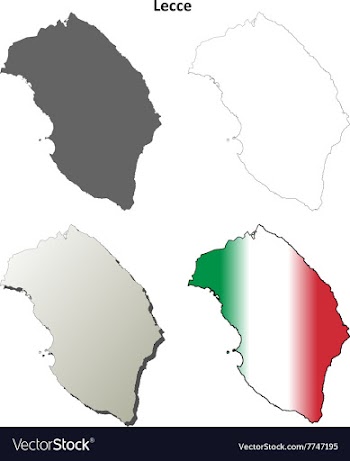 Lecce blank detailed outline map set vector image