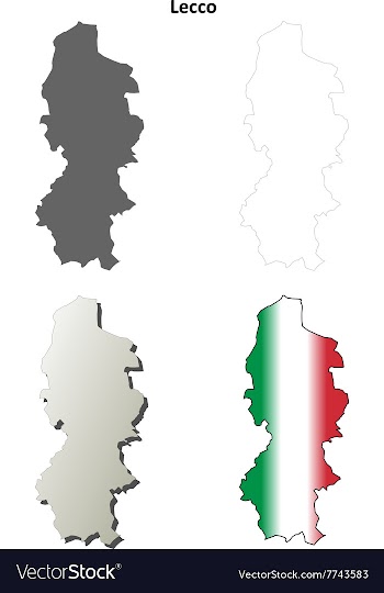 Lecco blank detailed outline map set vector image