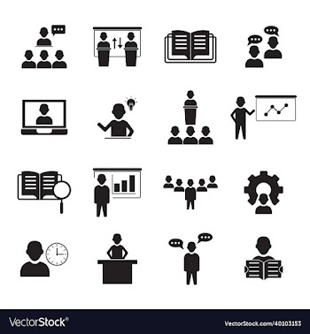 lecture class icons set
