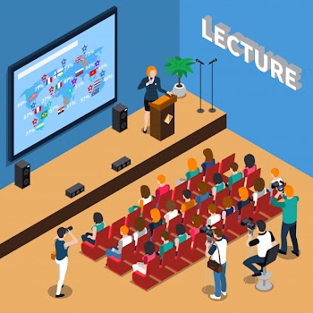 Lecture isometric illustration Free Vector