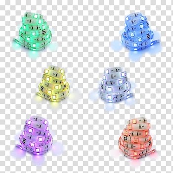 LED strip light Light-emitting diode Color Electroluminescent wire, sound activated led transparent background PNG clipart
