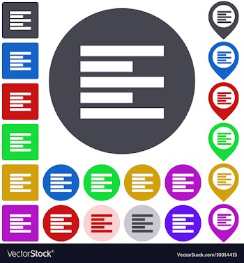 Left Alignment Icon Set vector image