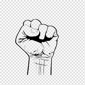 Left human fist line-art illustration, Fist Hand Finger Upper limb, Fighting transparent background PNG clipart