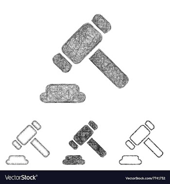 Legal icon set - sketch line art vector image