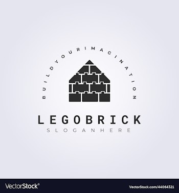 lego brick house logo design