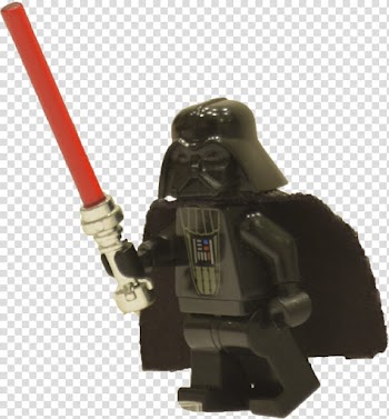 Lego Darth Vader with Light Saber transparent background PNG clipart