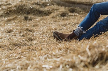 Legs Crossed & Relaxing In Hay