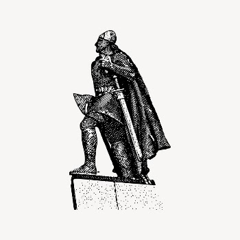 Leif Erikson statue drawing, vintage | Free Vector Illustration - rawpixel