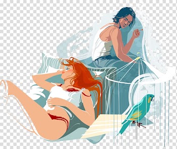 Leisurely lovers transparent background PNG clipart
