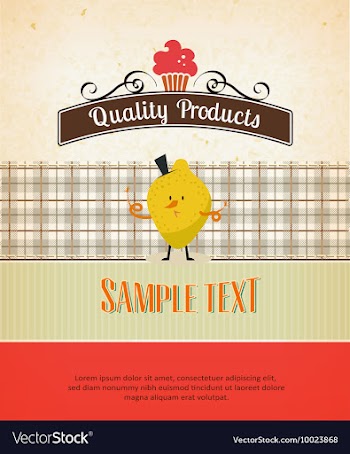 Lemon and bakery ornament vector image