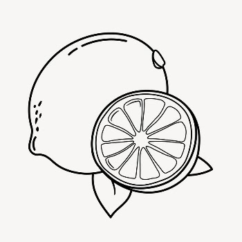 Lemon doodle clipart, cute black | Free PSD Illustration - rawpixel