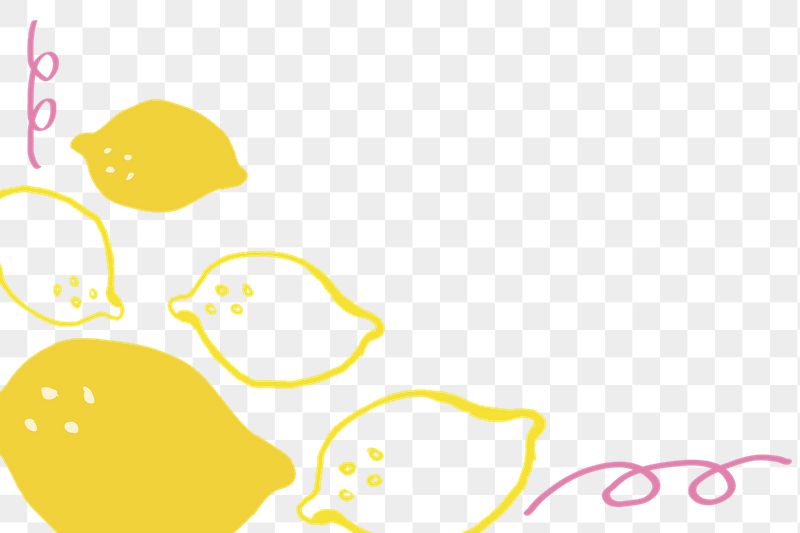 Lemon doodle png border, transparent | Free PNG - rawpixel