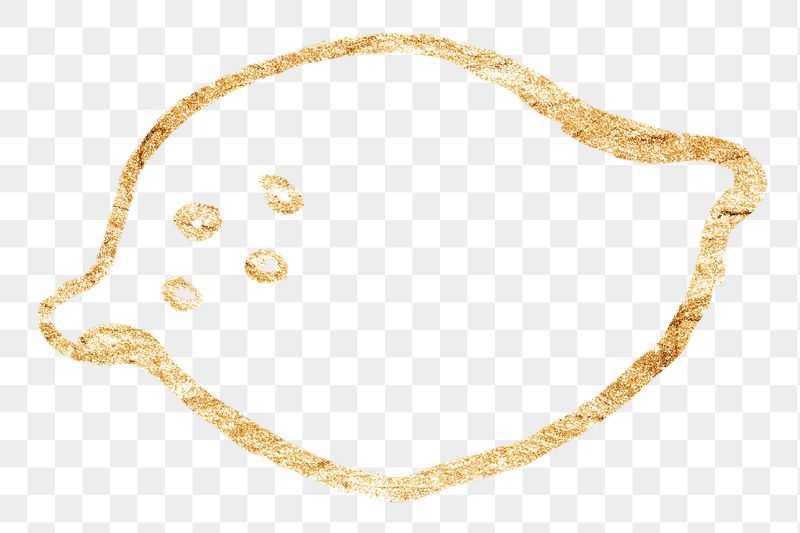 Lemon fruit png sticker, gold | Free PNG Illustration - rawpixel