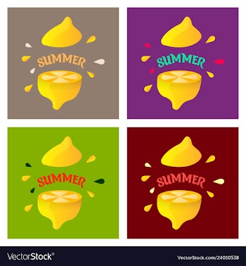 Lemon fruit set in flat design vector image