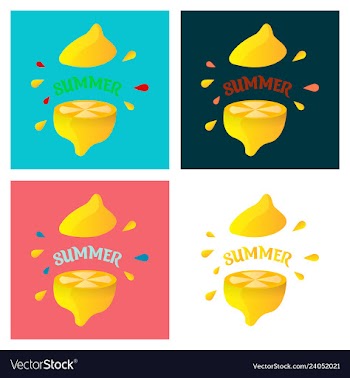Lemon fruit set in flat design vector image