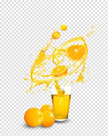 Lemon fruits above bottle digital art, Orange juice Smoothie Milkshake, Orange juice orange juice transparent background PNG clipart