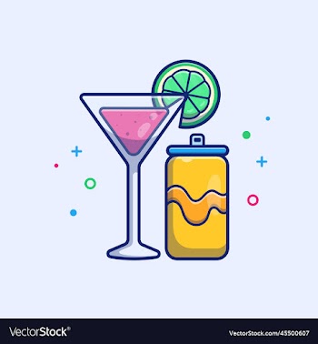 lemon juice with orange soda canned drink cartoon