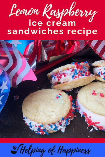 Lemon Raspberry Ice Cream Sandwiches — Helping of Happiness