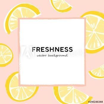 Lemon slices vector summer banner template