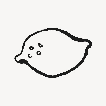 Lemon sticker, fruit doodle in black | Free Vector Illustration - rawpixel