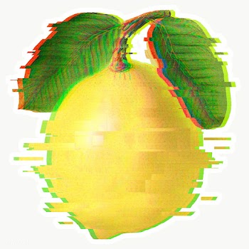 Lemon with a glitch effect sticker overlay with a white border | Free  transparent png - 2355611