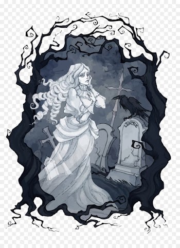 Lenore : Noogies The Raven Morella Illustration - Vector Ghost of the cemetery 