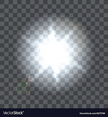 Lens flare beam on transparent background Vector Image