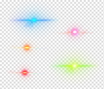 Lens Flare, five assorted-color lights transparent background PNG clipart