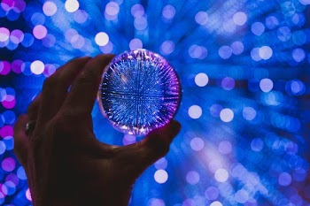 Lensball Blue And Purple Lights