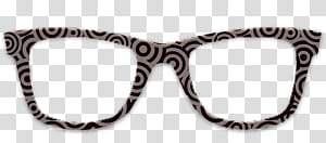 Lentes para dolls, black and white sunglasses frames transparent background PNG clipart