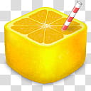 Leo Sidebar for AVEDesk, orange fruit with straw transparent background PNG clipart