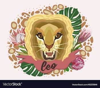 leo zodiac sign isolated composition
